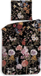 Heckettlane Dekbedovertrek Jane - Bedlinnen met Bloemen print - 140x220 - Zwart - Dekbedhoes van 100% Katoen-Flanel