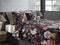 Heckettlane Dekbedovertrek Jane - Bedlinnen met Bloemen print - 240x220 - Zwart - Dekbedhoes van 100% Katoen-Flanel