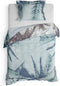 Heckettlane Dekbedovertrek Jaron - Bedlinnen met Natuur print - 140x220 - Blauw - Dekbedhoes van 100% Katoen-Satijn