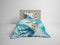 Heckettlane Dekbedovertrek Jaron - Bedlinnen met Natuur print - 260x220 - Blauw - Dekbedhoes van 100% Katoen-Satijn