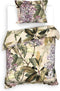 Heckettlane Dekbedovertrek Jazmin - Bedlinnen met Bloemen print - 140x220 - Groen - Dekbedhoes van 100% Katoen-Satijn