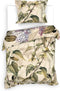 Heckettlane Dekbedovertrek Jazmin - Bedlinnen met Bloemen print - 140x220 - Groen - Dekbedhoes van 100% Katoen-Satijn