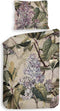 Heckettlane Dekbedovertrek Jazmin - Bedlinnen met Bloemen print - 140x220 - Groen - Dekbedhoes van 100% Katoen-Satijn