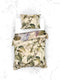 Heckettlane Dekbedovertrek Jazmin - Bedlinnen met Bloemen print - 140x220 - Groen - Dekbedhoes van 100% Katoen-Satijn