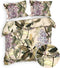 Heckettlane Dekbedovertrek Jazmin - Bedlinnen met Bloemen print - 140x220 - Groen - Dekbedhoes van 100% Katoen-Satijn