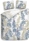 Heckettlane Dekbedovertrek Jes - Bedlinnen met Bloemen print - 140x220 - Multi - Dekbedhoes van 100% Katoen-Satijn