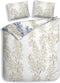 Heckettlane Dekbedovertrek Jes - Bedlinnen met Bloemen print - 140x220 - Multi - Dekbedhoes van 100% Katoen-Satijn