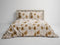 Heckettlane Dekbedovertrek Jonas - Bedlinnen met Natuur print - 200x220 - Beige - Dekbedhoes van 100% Katoen-Flanel