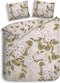 Heckettlane Dekbedovertrek Juliette - Bedlinnen met Bloemen print - 140x220 - Natural - Dekbedhoes van 100% Katoen-Twill