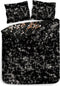 Heckettlane Dekbedovertrek Konna - Bedlinnen met print - 140x220 - Zwart - Dekbedhoes van 100% Katoen-Satijn