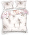 Heckettlane Dekbedovertrek Kos - Bedlinnen met print - 140x220 - Natural - Dekbedhoes van 100% Katoen-Satijn