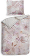 Heckettlane Dekbedovertrek Kos - Bedlinnen met print - 140x220 - Natural - Dekbedhoes van 100% Katoen-Satijn