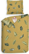 Heckettlane Dekbedovertrek Lilie - Bedlinnen met Bloemen print - 140x220 - Geel - Dekbedhoes van 100% Katoen-Satijn