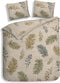 Heckettlane Dekbedovertrek Listi - Bedlinnen met Bladeren print - 200x220 - Natural - Dekbedhoes van 100% Katoen-Twill
