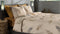 Heckettlane Dekbedovertrek Listi - Bedlinnen met Bladeren print - 200x220 - Natural - Dekbedhoes van 100% Katoen-Twill