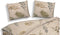 Heckettlane Dekbedovertrek Listi - Bedlinnen met Bladeren print - 200x220 - Natural - Dekbedhoes van 100% Katoen-Twill
