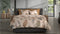 Heckettlane Dekbedovertrek Listi - Bedlinnen met Bladeren print - 200x220 - Natural - Dekbedhoes van 100% Katoen-Twill