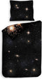 Heckettlane Dekbedovertrek Lumina - Bedlinnen met print - 200x220 - Zwart - Dekbedhoes van 100% Katoen-Satijn