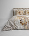 Heckettlane Dekbedovertrek Malthe - Bedlinnen met Natuur print - 260x220 - Taupe - Dekbedhoes van 100% Katoen-Satijn