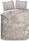 Heckettlane Dekbedovertrek Malthe - Bedlinnen met Natuur print - 260x220 - Taupe - Dekbedhoes van 100% Katoen-Satijn