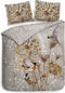 Heckettlane Dekbedovertrek Malthe - Bedlinnen met Natuur print - 260x220 - Taupe - Dekbedhoes van 100% Katoen-Satijn