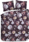 Heckettlane Dekbedovertrek Mina - Bedlinnen met Bloemen print - 200x220 - Rood - Dekbedhoes van 100% Katoen-Flanel