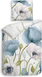 Heckettlane Dekbedovertrek Ninni - Bedlinnen met Bloemen print - 140x220 - Blauw - Dekbedhoes van 100% Lyocell