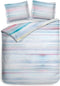 Heckettlane Dekbedovertrek Noak - Bedlinnen met Strepen print - 200x220 - Multi - Dekbedhoes van 100% Katoen-Twill