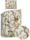 Heckettlane Dekbedovertrek Pappegallo - Bedlinnen met Natuur print - 140x220 - Multi - Dekbedhoes van 100% Katoen-Satijn