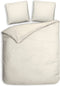 Heckettlane Dekbedovertrek Punto - Bedlinnen met Stippen - 140x220 - Off-White - Dekbedhoes van 100% Katoen-Satijn