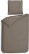 Heckettlane Dekbedovertrek Punto - Bedlinnen met Stippen - 140x220 - Taupe - Dekbedhoes van 100% Katoen-Satijn