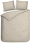 Heckettlane Dekbedovertrek Punto - Bedlinnen met Stippen - 140x220 - Natural - Dekbedhoes van 100% Katoen-Satijn