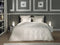 Heckettlane Dekbedovertrek Punto - Bedlinnen met Stippen - 140x220 - Off-White - Dekbedhoes van 100% Katoen-Satijn