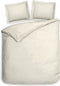 Heckettlane Dekbedovertrek Punto - Bedlinnen met Stippen - 200x220 - Off-White - Dekbedhoes van 100% Katoen-Satijn
