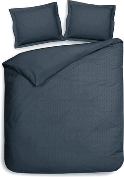Heckettlane Dekbedovertrek Punto - Bedlinnen met Stippen - 200x220 - Blauw - Dekbedhoes van 100% Katoen-Satijn