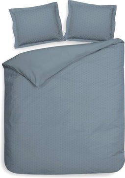 Heckettlane Dekbedovertrek Punto - Bedlinnen met Stippen - 240x220 - Blauw - Dekbedhoes van 100% Katoen-Satijn