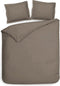 Heckettlane Dekbedovertrek Punto - Bedlinnen met Stippen - 240x220 - Taupe - Dekbedhoes van 100% Katoen-Satijn