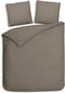 Heckettlane Dekbedovertrek Punto - Bedlinnen met Stippen - 240x220 - Taupe - Dekbedhoes van 100% Katoen-Satijn