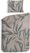 Heckettlane Dekbedovertrek Ramo - Bedlinnen met Takken print - 140x220 - Taupe - Dekbedhoes van 100% Katoen-Satijn