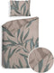 Heckettlane Dekbedovertrek Ramo - Bedlinnen met Takken print - 140x220 - Taupe - Dekbedhoes van 100% Katoen-Satijn