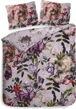 Heckettlane Dekbedovertrek Samia - Bedlinnen met Bloemen print - 260x220 - Roze - Dekbedhoes van 100% Katoen-Satijn