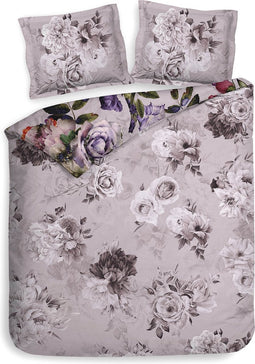 Heckettlane Dekbedovertrek Samia - Bedlinnen met Bloemen print - 240x220 - Roze - Dekbedhoes van 100% Katoen-Satijn