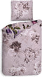 Heckettlane Dekbedovertrek Samia - Bedlinnen met Bloemen print - 260x220 - Roze - Dekbedhoes van 100% Katoen-Satijn