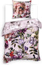 Heckettlane Dekbedovertrek Samia - Bedlinnen met Bloemen print - 200x220 - Roze - Dekbedhoes van 100% Katoen-Satijn