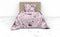 Heckettlane Dekbedovertrek Samia - Bedlinnen met Bloemen print - 200x220 - Roze - Dekbedhoes van 100% Katoen-Satijn