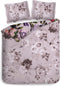 Heckettlane Dekbedovertrek Samia - Bedlinnen met Bloemen print - 260x220 - Roze - Dekbedhoes van 100% Katoen-Satijn