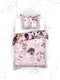 Heckettlane Dekbedovertrek Samia - Bedlinnen met Bloemen print - 200x220 - Roze - Dekbedhoes van 100% Katoen-Satijn