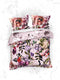 Heckettlane Dekbedovertrek Samia - Bedlinnen met Bloemen print - 260x220 - Roze - Dekbedhoes van 100% Katoen-Satijn