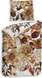Heckettlane Dekbedovertrek Selina - Bedlinnen met Bloemen print - 140x220 - Wit - Dekbedhoes van 100% Katoen-Satijn