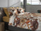Heckettlane Dekbedovertrek Selina - Bedlinnen met Bloemen print - 240x220 - Wit - Dekbedhoes van 100% Katoen-Satijn